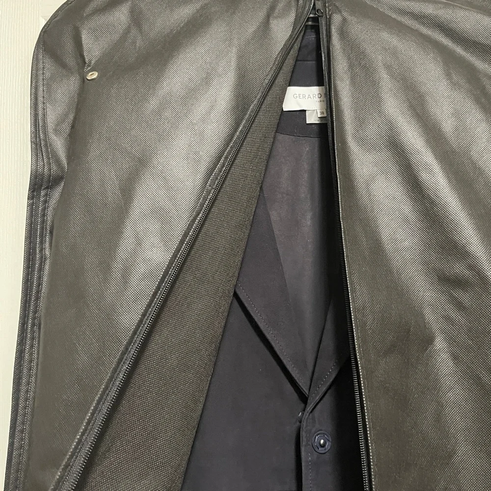 Gerard Darel Navy Gemma Suede Trench Coat with Mid-Thigh Length and Relaxed Fit - Picture 4 of 16